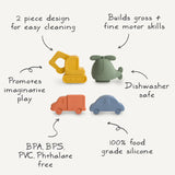 Mushie - Zestaw do kąpieli Vehicles 4-pack