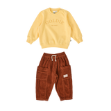 Zestaw Goldie + Ace - Bluza Goldie Crew Lemon – haftowana + Spodnie Kit ze sztruksu