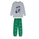 Zestaw Maison Mangostan – T-shirt Wizard Long Szary + Spodnie dresowe I LOVE Green