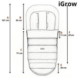 Zaffiro - Regulowany śpiworek zimowy iGrow Nordico z wełną 0-36M, beige