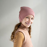 Minimalisma - Mięciutka czapka beanie z mieszanki jedwabiu i bawełny Bambi, Antique Rose