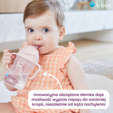 B.Box - Bidon ze słomką 240 ml, różowy