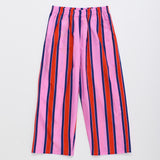 Maison Mangostan - Dziecięce spodnie w paski Tropic, pink