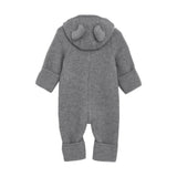 HUTTEliHUT - Kombinezon niemowlęcy z uszkami, wełna merino, Grey Melange