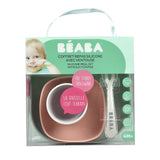 Beaba - Komplet naczyń z silikonu z przyssawką, eucalyptus