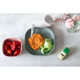 Beaba - Komplet naczyń z silikonu z przyssawką, eucalyptus