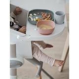 Beaba - Komplet naczyń z silikonu z przyssawką, eucalyptus