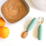 Beaba - Zestaw pierwszych sztućców ze stali nierdzewnej, Sage green