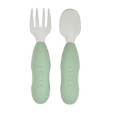 Beaba - Zestaw pierwszych sztućców ze stali nierdzewnej, Sage green