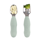 Beaba - Zestaw pierwszych sztućców ze stali nierdzewnej, Sage green