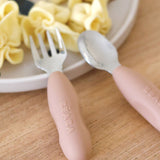 Beaba - Zestaw pierwszych sztućców ze stali nierdzewnej, Cotton candy