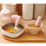 Beaba - Zestaw pierwszych sztućców ze stali nierdzewnej, Cotton candy