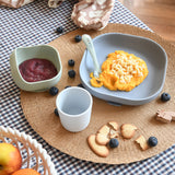 Beaba - Komplet naczyń z silikonu z przyssawką, pebble