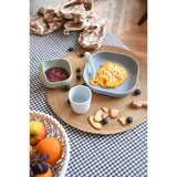 Beaba - Komplet naczyń z silikonu z przyssawką, pebble