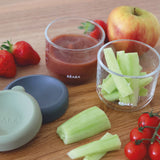 Beaba - Zestaw dwóch szklanych słoiczków z zamknięciem, Mineral/Sage green