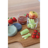 Beaba - Zestaw dwóch szklanych słoiczków z zamknięciem, Mineral/Sage green