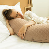 Beaba - Ergonomiczna poduszka rogal dla kobiet w ciąży i karmiących Big Flopsy, Fleur de coton Cacao