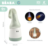 Beaba - Lampka nocna LED przenośna z latarką Pixie, sage green