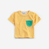 BOBO CHOSES - Yellow Stripes terry cloth Tshirt