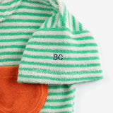 BOBO CHOSES - Green Stripes terry cloth Tshirt