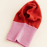 HVID - Kominiarka z wełny merino Eddy, cotton candy / red