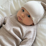 Minimalisma - Mięciutka czapka beanie z mieszanki jedwabiu i bawełny Bambi, ecru