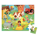 Janod - Puzzle w walizce Dzień na farmie 24 elementy 3+