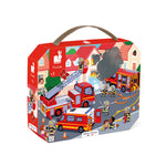 Janod - Puzzle w walizce Strażacy 24 elementy 3+