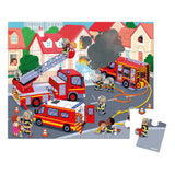 Janod - Puzzle w walizce Strażacy 24 elementy 3+