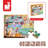 Janod - Puzzle sensoryczne 20 elementów Wycieczka do zoo