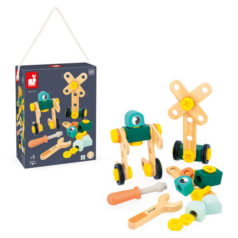 Janod - Zestaw konstruktora 50 elementów Brico'kids 3+