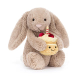 Jellycat - Króliczek Beżowy z Tortem Urodzinowym 31 cm