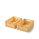 Liewood - Małe skrzynki do przechowywania Weston S 2-pak, lemon yellow