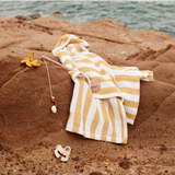 Liewood - Ponczo plażowe Paco stripes White / Yellow mellow