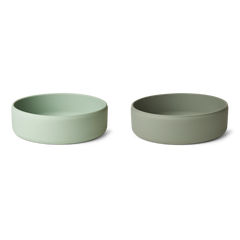Liewood - Zestaw dwóch silikonowych miseczek Damina Dusty mint / Faune green