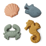 Liewood - Silikonowe foremki do piasku Gill Sea creature / Sandy 4-pak