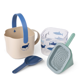 Liewood - 5-elementowy zestaw do zabawy w piasku Roald, shark/dove blue