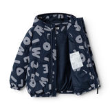 Liewood - Ponadczasowa kurtka puchowa z kapturem Adelina, letters / classic navy