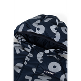 Liewood - Ponadczasowa kurtka puchowa z kapturem Adelina, letters / classic navy