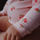 Konges Slojd - Body dziecięce na długi rękaw Basic, rosa pink