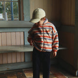 Konges Slojd - Ciepła kurtka teddy z miękką podszewką Jody, tangerine stripe