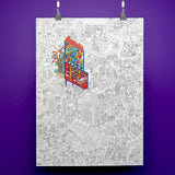 OMY - Gigantyczna kolorowanka 100x70cm, magia