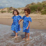 Kid Story -  Letnia lniana sukienka, blue meadow