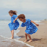 Kid Story -  Letnia lniana sukienka, blue meadow