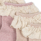 Konges Slojd - Skarpetki dziecięce z falbanką Glitter Frill 2-pack, rosette