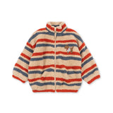 Konges Slojd - Ciepła kurtka teddy z miękką podszewką Jody, tangerine stripe
