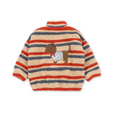 Konges Slojd - Ciepła kurtka teddy z miękką podszewką Jody, tangerine stripe