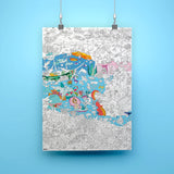 OMY - Gigantyczna kolorowanka 100x70cm - Ocean
