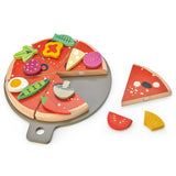 Tender Leaf Toys - Drewniana pizza z dodatkami na rzepy