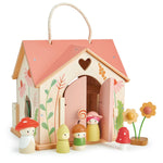 Tender Leaf Toys - Przenośny, leśny domek z wyposażeniem i laleczkami